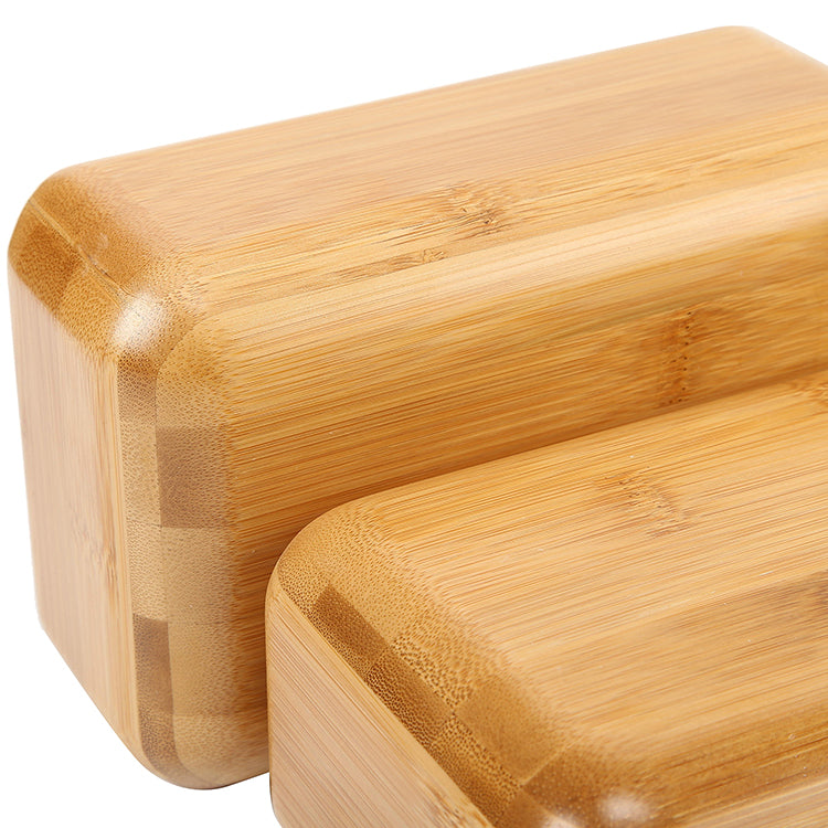 Bamboo and wood yoga blocks