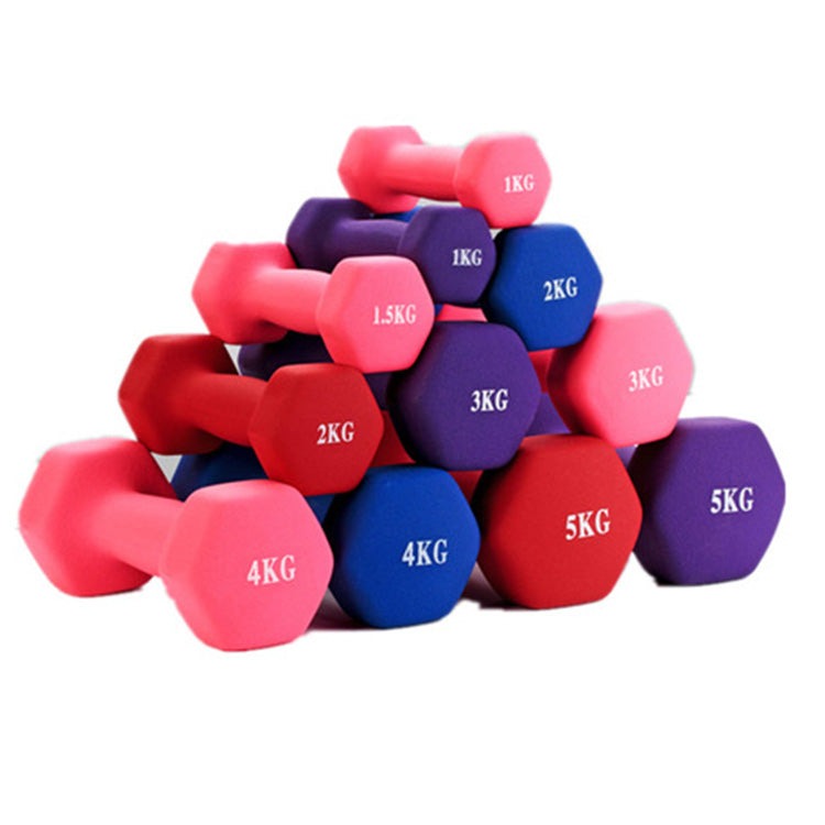 Colored Neoprene Coated Dumbbell Set with Stand