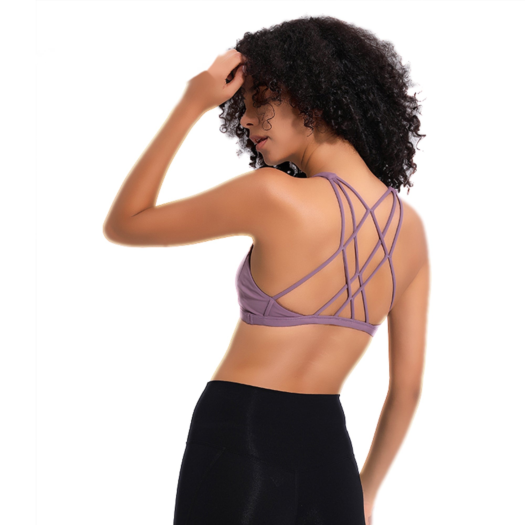 TOPKO Yoga Sports Bra Strappy Back Activewear for Women
