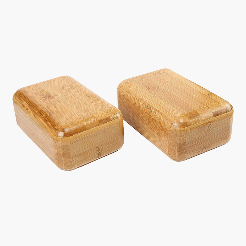 Bamboo and wood yoga blocks